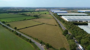İthalat ihracat için büyük sanayi depoları ve dağıtım iş parkı, ulaşım ve lojistik, Magna Park, Lutterworth İngiltere