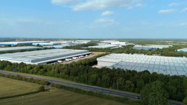 İthalat ihracat için büyük sanayi depoları ve dağıtım iş parkı, ulaşım ve lojistik, Magna Park, Lutterworth İngiltere