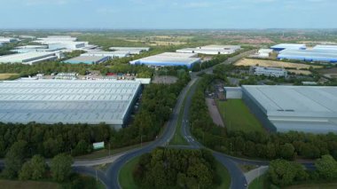 İthalat ihracat için büyük sanayi depoları ve dağıtım iş parkı, ulaşım ve lojistik, Magna Park, Lutterworth İngiltere