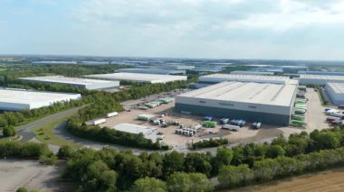 İthalat ihracat için büyük sanayi depoları ve dağıtım iş parkı, ulaşım ve lojistik, Magna Park, Lutterworth İngiltere