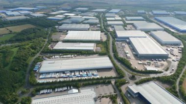 İthalat ihracat için büyük sanayi depoları ve dağıtım iş parkı, ulaşım ve lojistik, Magna Park, Lutterworth İngiltere