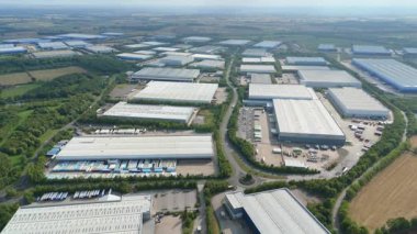 İthalat ihracat için büyük sanayi depoları ve dağıtım iş parkı, ulaşım ve lojistik, Magna Park, Lutterworth İngiltere