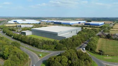 İthalat ihracat için büyük sanayi depoları ve dağıtım iş parkı, ulaşım ve lojistik, Magna Park, Lutterworth İngiltere