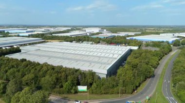 İthalat ihracat için büyük sanayi depoları ve dağıtım iş parkı, ulaşım ve lojistik, Magna Park, Lutterworth İngiltere