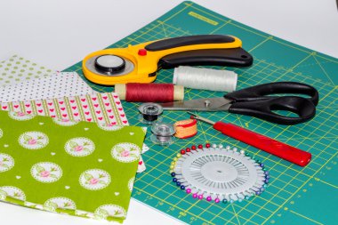 Hobi aletleri, öğeleri ve f kapitone patchwork bileşimi