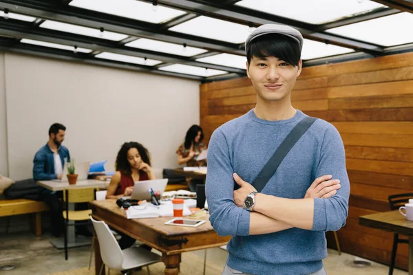 Portrait Confident Creative Businessman Coworking Office — Stock Photo, Image