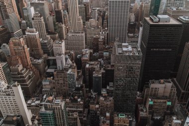 Manhattan şehir merkezinin hava manzarası