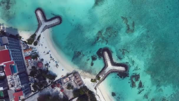 Кадри Повітряний Вид Місцевий Пляж Маафуші Мальдіви — стокове відео