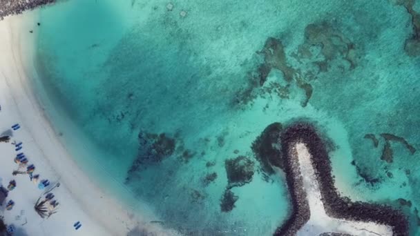 Footage Aerial View Maafushi Island Local Beach Maldives — Αρχείο Βίντεο