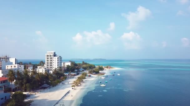 Footage Vue Aérienne Plage Locale Île Maafushi Maldives — Video