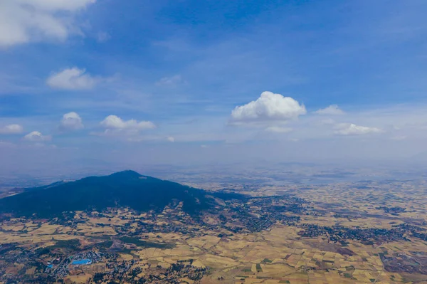 Vista Panoramica Sulla Capitale Africana Addis Abeba Dalla Finestra Dell — Foto Stock