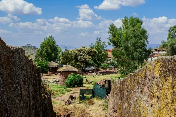 Vie Quotidienne Des Pauvres Dans Une Petite Ville Africaine Lalibela — Photo