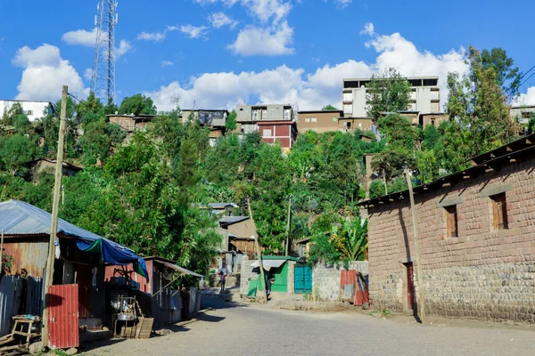 Vie Quotidienne Des Pauvres Dans Une Petite Ville Africaine Lalibela — Photo