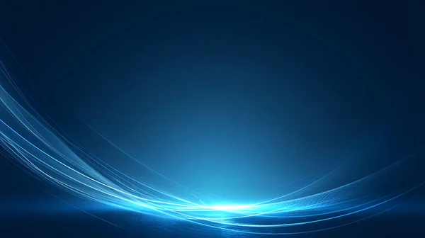 Soyut Mavi Işık Çizgisi Arkaplanı - Fütürist Veri Akımı ve Teknoloji Konsepti.