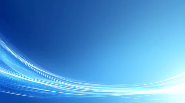 Akan beyaz dijital ışık çizgileri ve parçacık efektleri ile dinamik mavi soyut arkaplan.