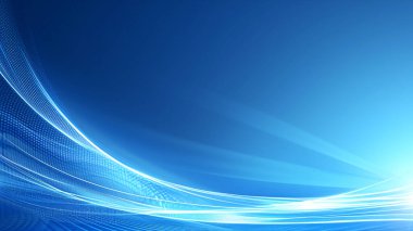 Dinamik Mavi Soyut Arkaplan Akan Dijital Işık Dalgaları ile ve Boşluğu Kopyala.