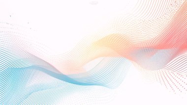 Akışkan Pastel Soyut Dalga Arkaplanı: Dinamik Akış Çizgileri ve Yarıton Dot Gradyanı.