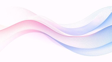 Pembe ve Mavi Parçacık Noktalarının Dinamik Soyut Akan Dalga Arkaplanı.