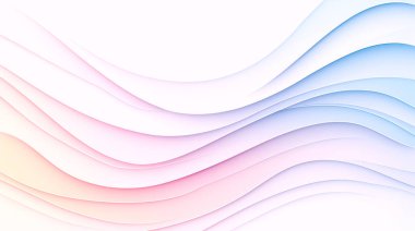 Pastel Gradyan Dalgaları ve Pürüzsüz 3B Akış Çizgileriyle Yumuşak Soyut Arkaplan.