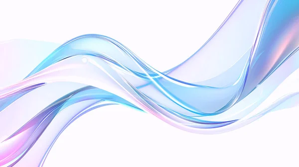 Beyaz Arkaplanda Soyut Dalgalı Mavi ve Pembe Parlak Tasarım Elementi.