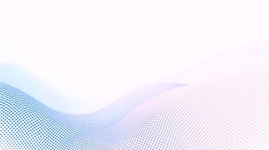 Dinamik beyaz ve lavanta rengi dalgalı çizgiler, dağınık daireler ve merkezi bir fotokopi alanını çerçeveleyen yarım tonluk noktalar içeren soyut koyu çivit arkaplan.