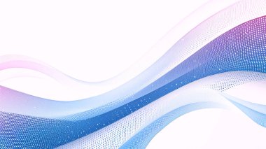 Akan mor ve beyaz dalgalı çizgileri ve yarım tonlu nokta desenleri olan koyu soyut vektör arkaplanı merkez fotokopi uzayı etrafında dinamik bir çerçeve sınırı oluşturuyor.