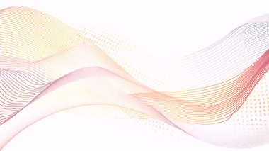 Büyük, aydınlık, şehvetli beyaz ve gri bulutlar üzerinde açık mavi gökyüzü boyunca uzanan parlak, partikül gökkuşağı; fantezi hava arkaplanı.