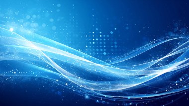 Mavi çizgiler ve noktalarla soyut arkaplan