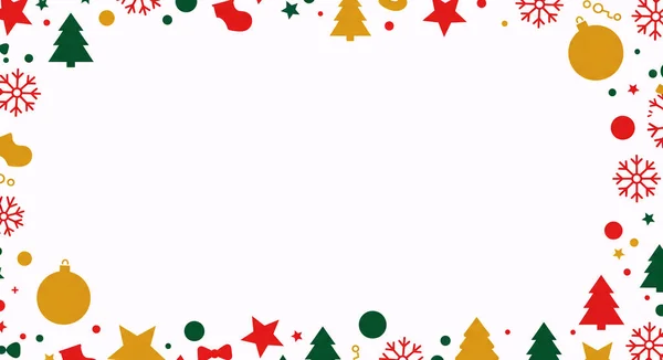 Kar taneleri ve vektör arkaplanlı Noel çerçevesi