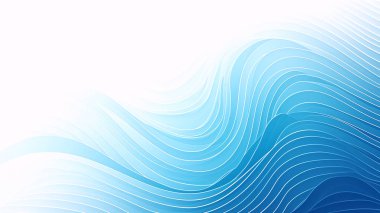 Beyaz arka planda mavi dalga. Vektör çizimi. 10 saniye.