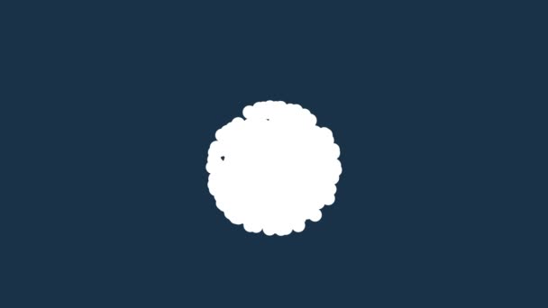 Λευκό σημείο ή κινούμενο σύννεφο κινείται σε μπλε φόντο. Έννοια εξέλιξης ή επιστήμης. — Αρχείο Βίντεο