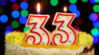 33 Numara: Doğum günün kutlu olsun. Witg Yakıcı Mumlar Topper..