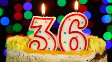 36 Numara: Doğum günün kutlu olsun. Witg Yakıcı Mumlar Topper..