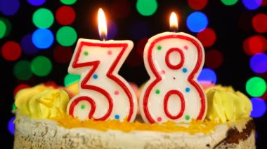38 Numara: Doğum günün kutlu olsun. Witg Yakıcı Mumlar Topper..