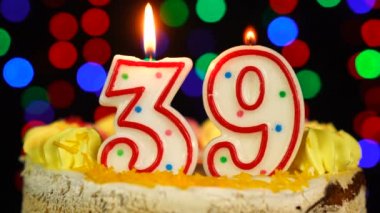 39 Numara: Doğum günün kutlu olsun. Witg Yakıcı Mumlar Topper..