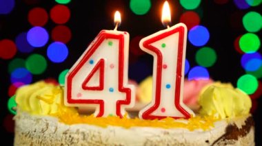41 Numara: Doğum günün kutlu olsun. Witg Yakıcı Mumlar Topper..