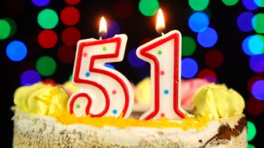 51 Numara: Doğum günün kutlu olsun. Witg Yakıcı Mumlar Topper..