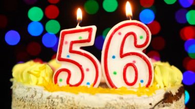 56 Numara: Doğum günün kutlu olsun. Witg Yakıcı Mumlar Topper..