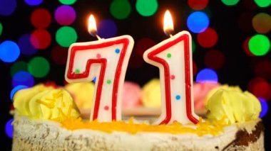 71 Numara: Doğum günün kutlu olsun. Witg Yakıcı Mumlar Topper..