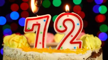 72 Numara: Doğum günün kutlu olsun. Witg Yanan Mumlar Topper..