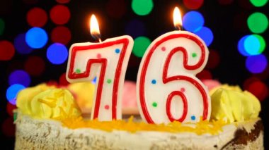 76 Numara: Doğum günün kutlu olsun. Witg Yakıcı Mumlar Topper..