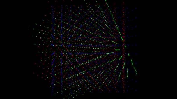 3 κύβους RGB που περιστρέφεται από μόνη της γίνεται με ένα πλέγμα. — Αρχείο Βίντεο