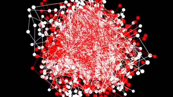 Röd och vit plexus abstrakt nätverk medicin teknik vetenskap bakgrund loop — Stockvideo