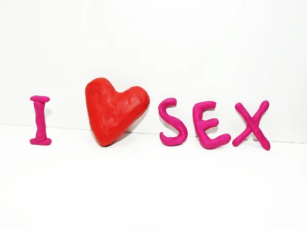 Ich liebe Sex-Phrase aus Knetmasse — Stockfoto
