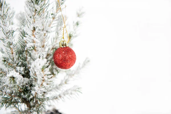 Decoração Árvore Natal Feliz Natal Conceito Pequena Árvore Isolada Fundo — Fotografia de Stock