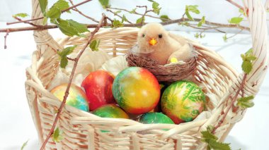 Mutlu Paskalyalar! Paskalya kutlaması için soyut kompozisyon.