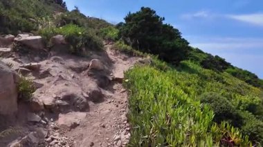 Cabo da Roca Portekiz manzaralı seyahat görüntüsü açık hava macerası turizm doğa manzarası videosu
