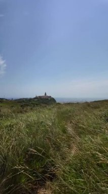 Atlantik kıyısında Cabo da Roca Portekiz seyahat sahnesi doğa okyanus macera manzarası