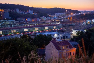Lizbon Tren İstasyonu Gün batımında