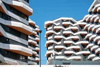 Portekiz 'in Lizbon şehrinde modern mimari. Şehir manzarası.